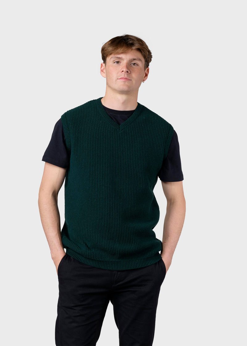 Klitmøller Collective ApS Folke knit vest Knitted sweaters Moss Green
