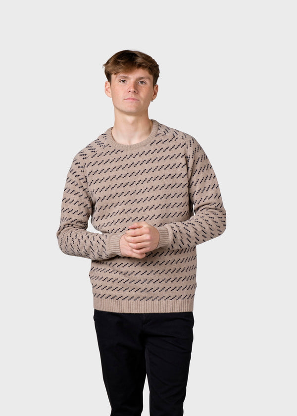 Klitmøller Collective ApS Geir knit  Knitted sweaters Sand/navy