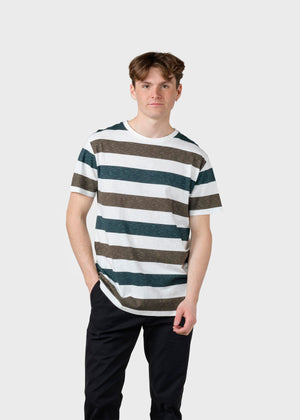 Klitmøller Collective ApS  George tee T-Shirts Olive/moss green stripes