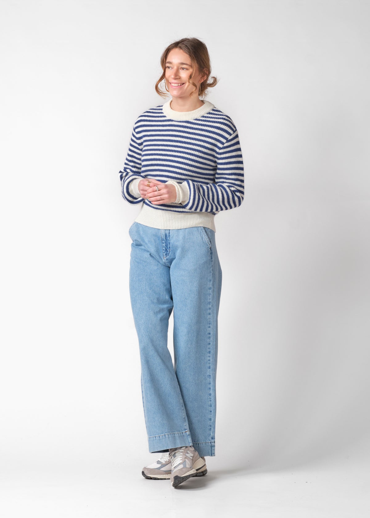 Klitmøller Collective ApS Gunilla knit Knitted sweaters Cream/surf blue