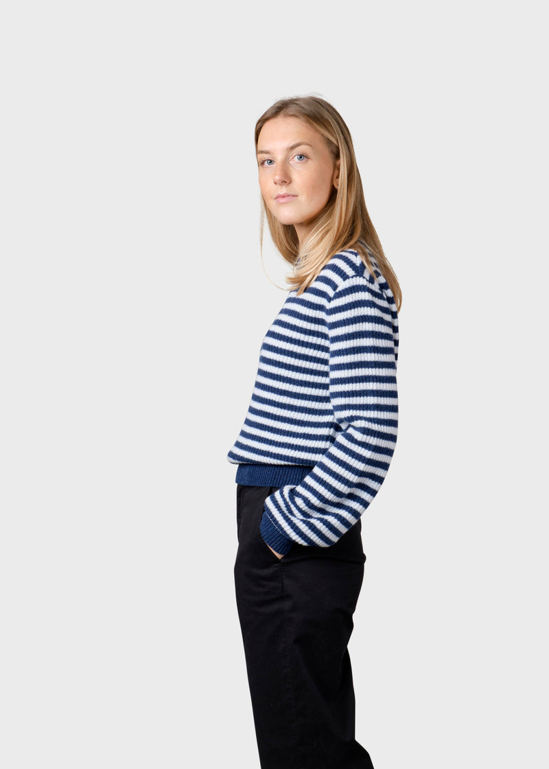 Klitmøller Collective ApS Gunilla knit Knitted sweaters Deep blue/cream