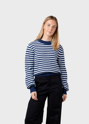 Klitmøller Collective ApS Gunilla knit Knitted sweaters Deep blue/cream