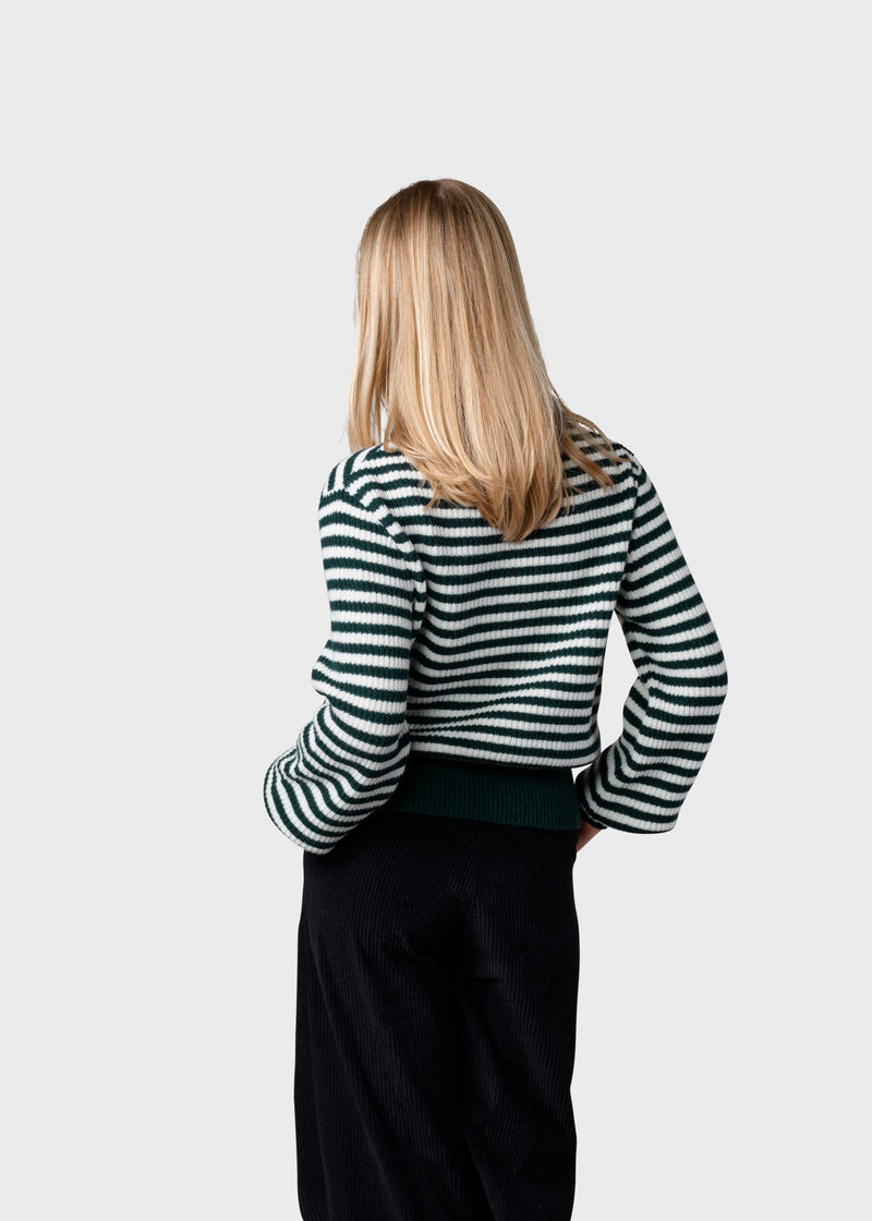 Klitmøller Collective ApS Gunilla knit Knitted sweaters Moss green/cream