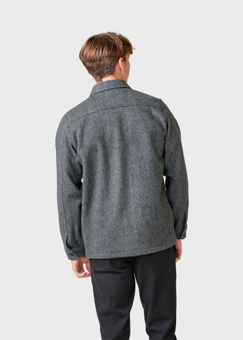 Klitmøller Collective ApS Hans herringbone overshirt  Jackets Anthracite/black