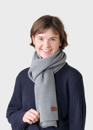 Klitmøller Collective ApS Heavy rib scarf Scarfs Light grey