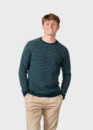 Klitmøller Collective ApS Hugo knit Knitted sweaters Moss green/cream