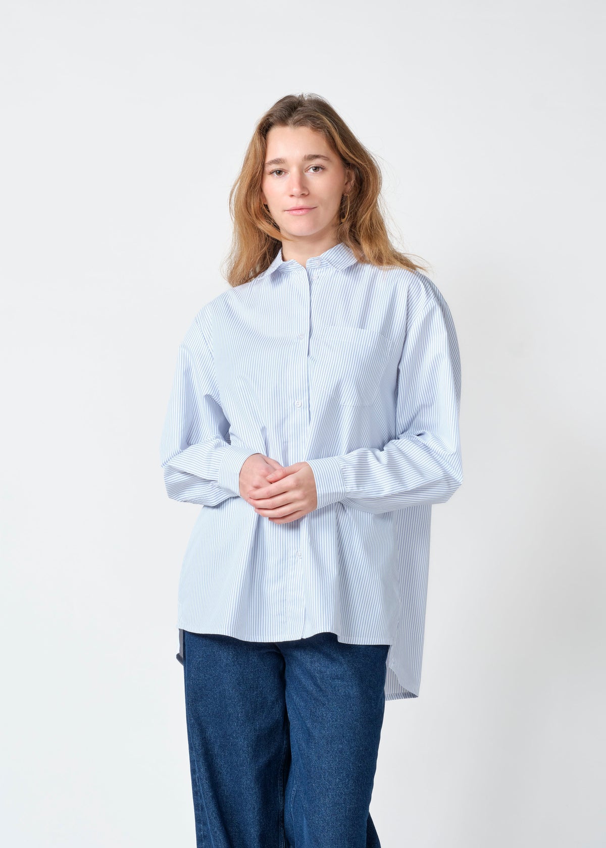 Klitmøller Collective ApS Irene shirt GOTS Shirts White/surf blue