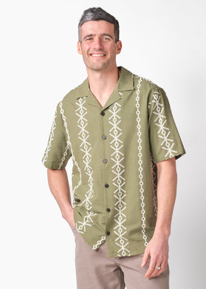 Klitmøller Collective ApS Jan S/S shirt Shirts Herb green/cream