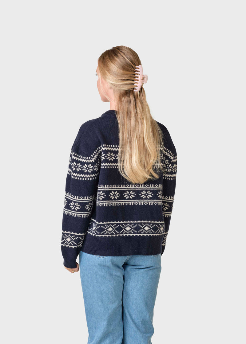 Klitmøller Collective ApS Jette knit  Knitted sweaters Navy/pastel sand