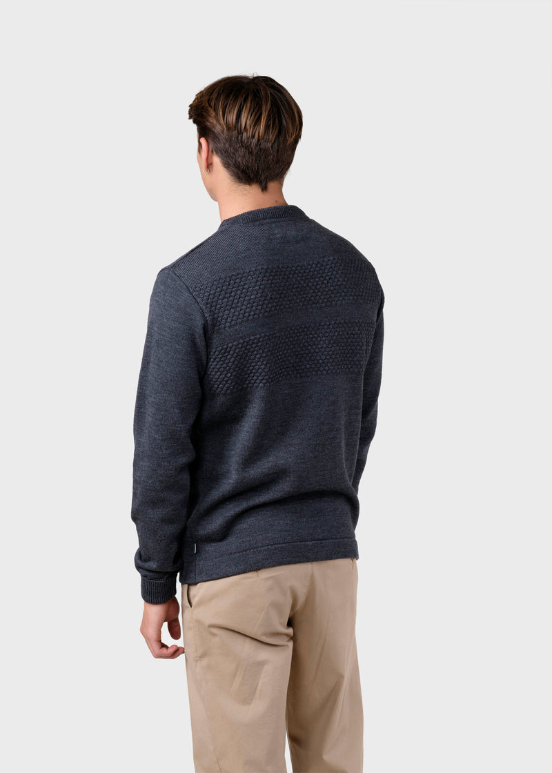 Klitmøller Collective ApS Johan knit Knitted sweaters Anthracite