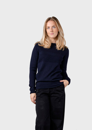 Klitmøller Collective ApS Johanne knit Knitted sweaters Navy