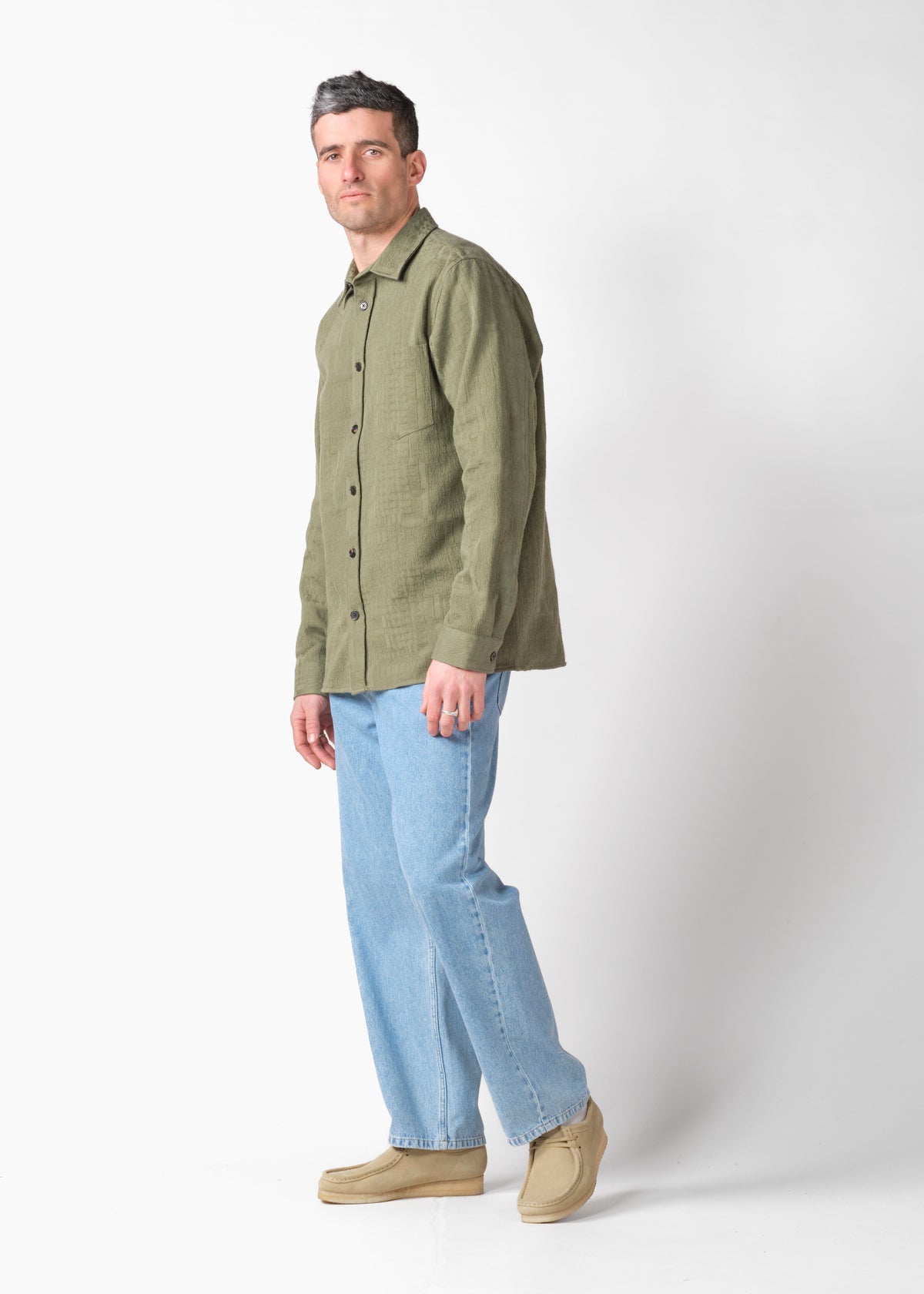 Klitmøller Collective ApS Jonas L/S shirt GOTS Shirts Herb green