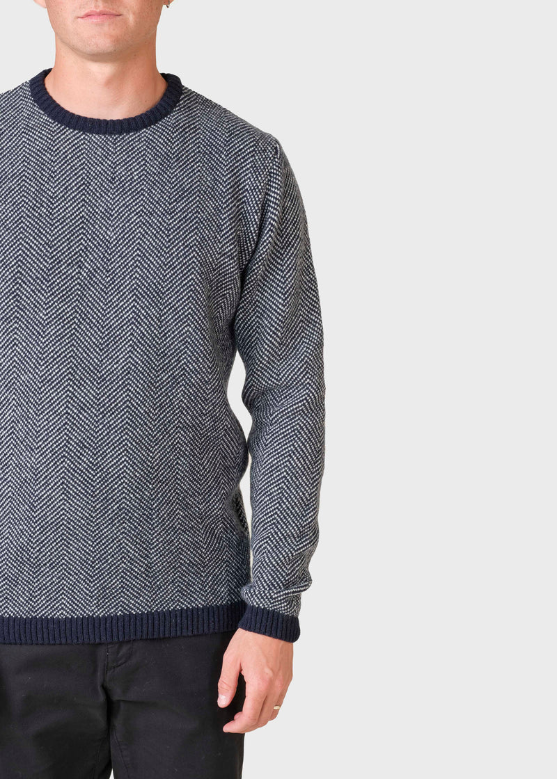 Klitmøller Collective ApS Keld knit Knitted sweaters Navy/cream