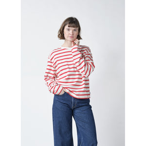 Klitmøller Collective ApS Kelly LS tee OCS T-Shirts Cream/red