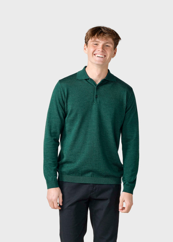 Klitmøller Collective ApS L/S Knit polo Knitted sweaters Moss Green