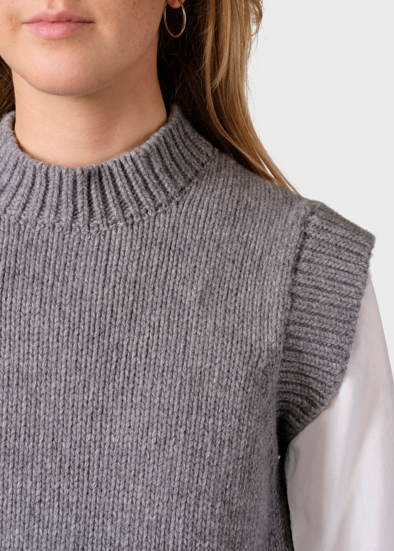 Klitmøller Collective ApS Leah knit vest Knitted sweaters Light grey