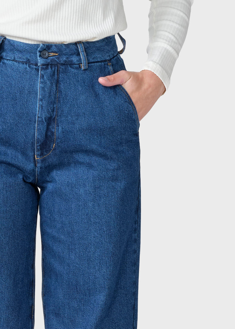 Klitmøller Collective ApS Lydia denim pants -Tall Pants Dark blue stonewash