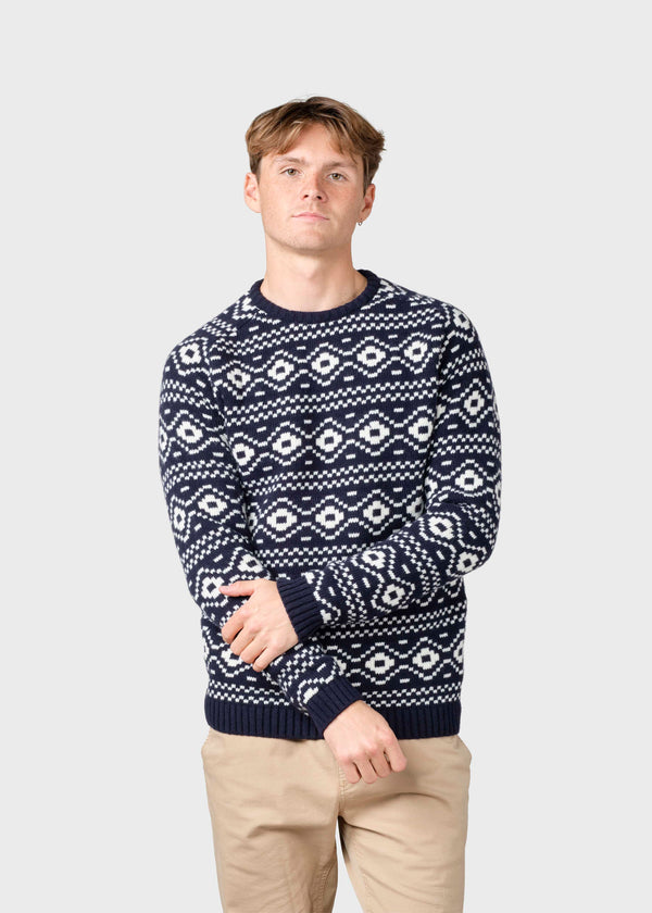Klitmøller Collective ApS Marlon knit  Knitted sweaters Navy/cream