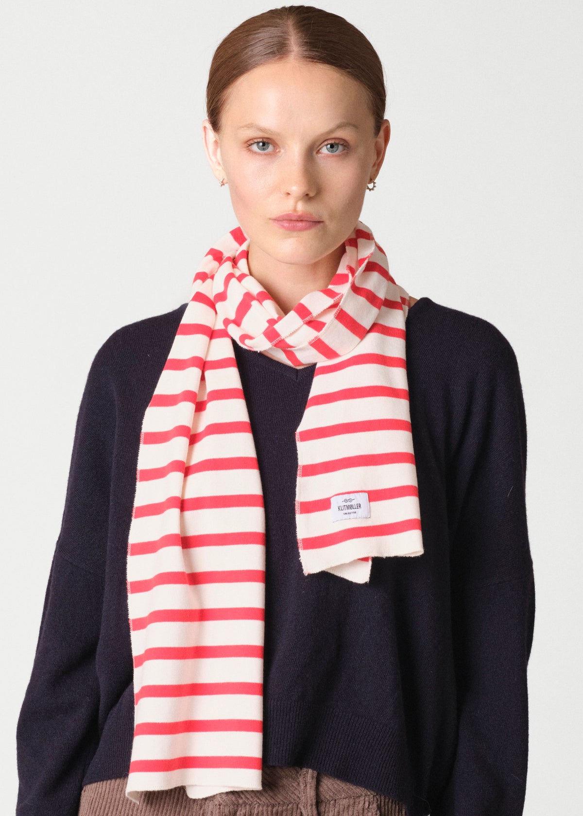 Klitmøller Collective ApS Mateo long scarf Scarfs Cream/red
