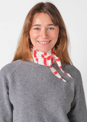 Klitmøller Collective ApS Mateo small scarf Scarfs Cream/red