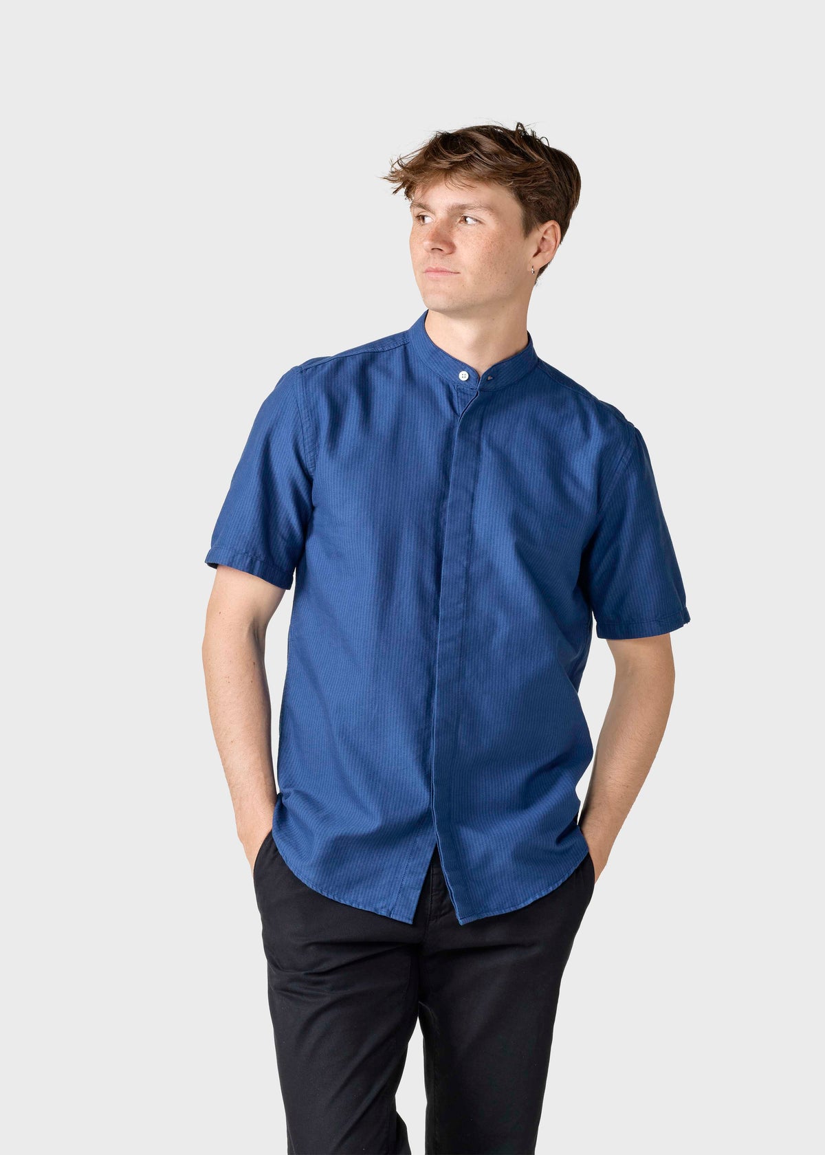 Klitmøller Collective ApS Max striped shirt  Shirts Ocean/navy/ocean overdye