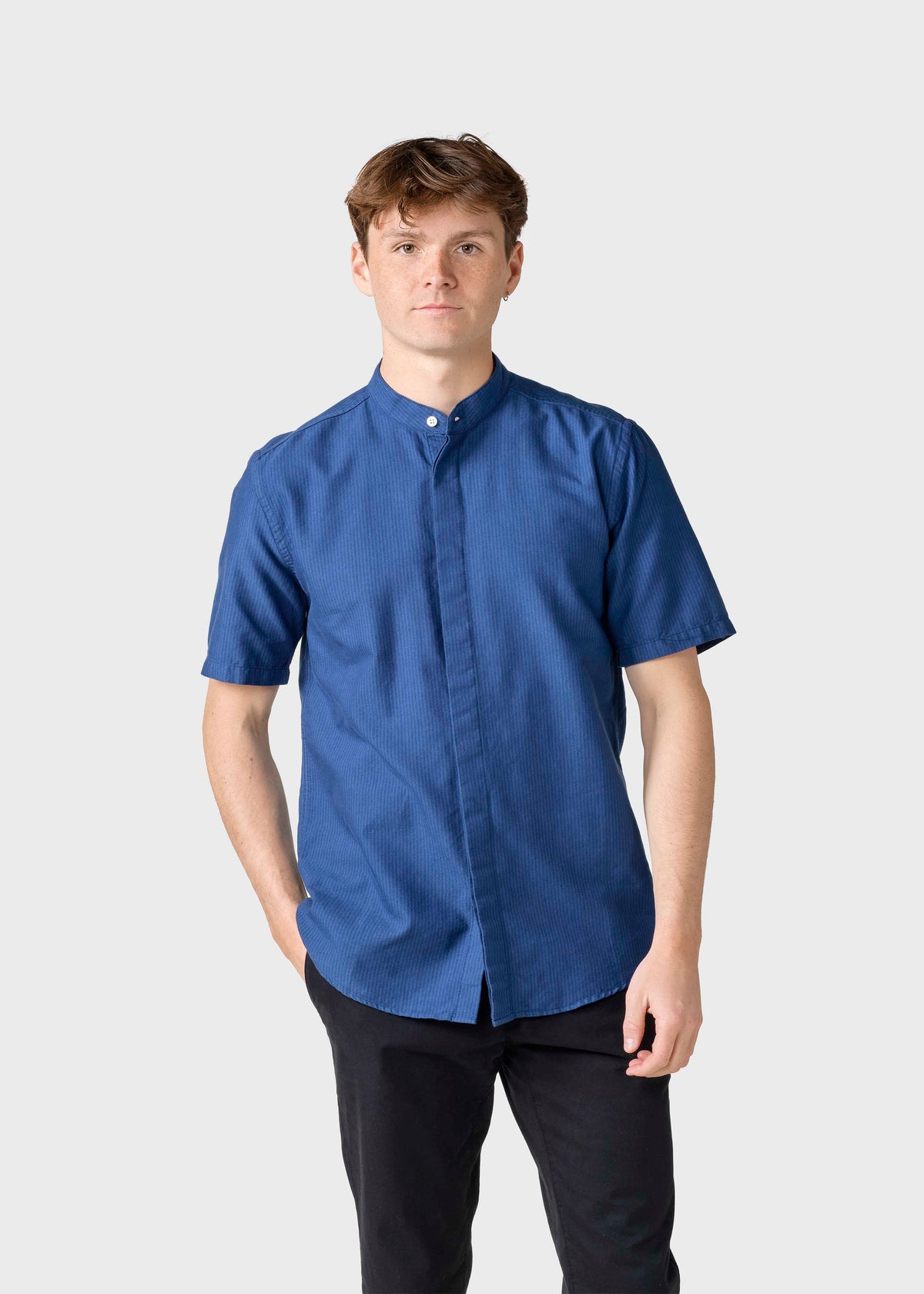 Klitmøller Collective ApS Max striped shirt  Shirts Ocean/navy/ocean overdye