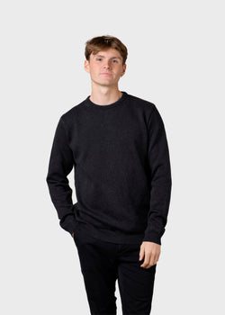 Klitmøller Collective ApS Mens basic cotton knit Knitted sweaters Anthracite