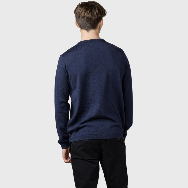 Klitmøller Collective ApS Mens basic merino knit Knitted sweaters Deep blue