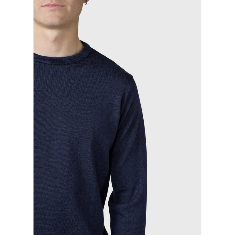 Klitmøller Collective ApS Mens basic merino knit Knitted sweaters Deep blue