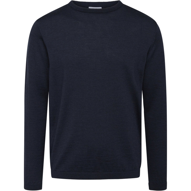 Klitmøller Collective ApS Mens basic merino knit Knitted sweaters Deep blue