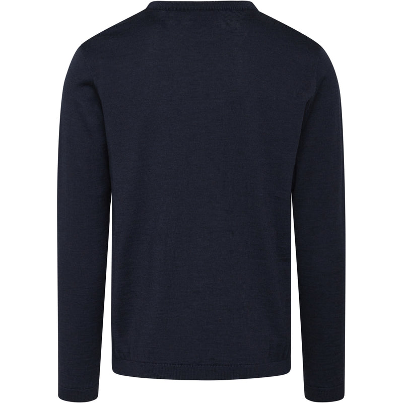 Klitmøller Collective ApS Mens basic merino knit Knitted sweaters Deep blue