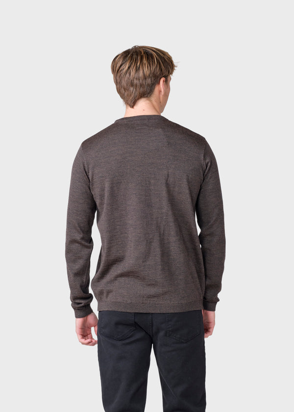 Klitmøller Collective ApS Mens basic merino knit Knitted sweaters Taupe