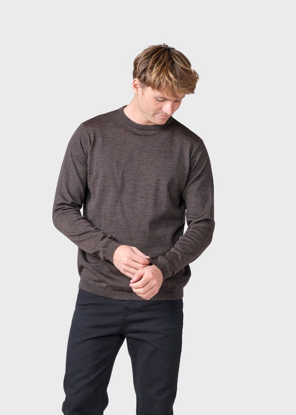 Klitmøller Collective ApS Mens basic merino knit Knitted sweaters Taupe