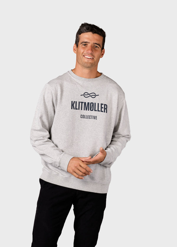 Klitmøller Collective ApS  Mens logo crew Sweatshirts Grey melange