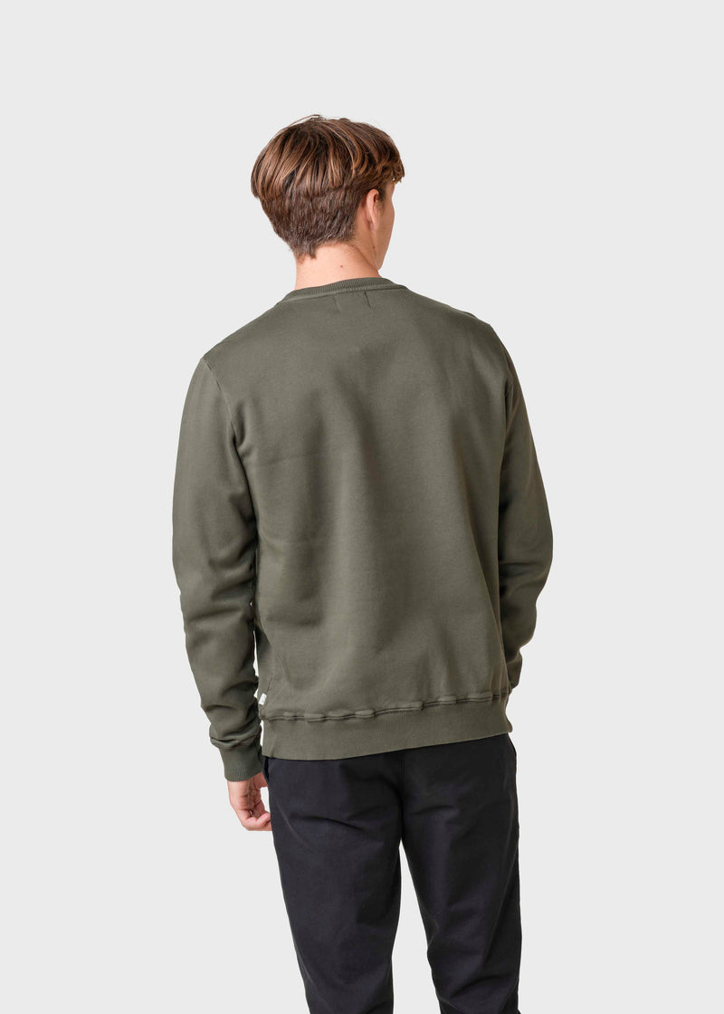 Klitmøller Collective ApS  Mens logo crew Sweatshirts Olive