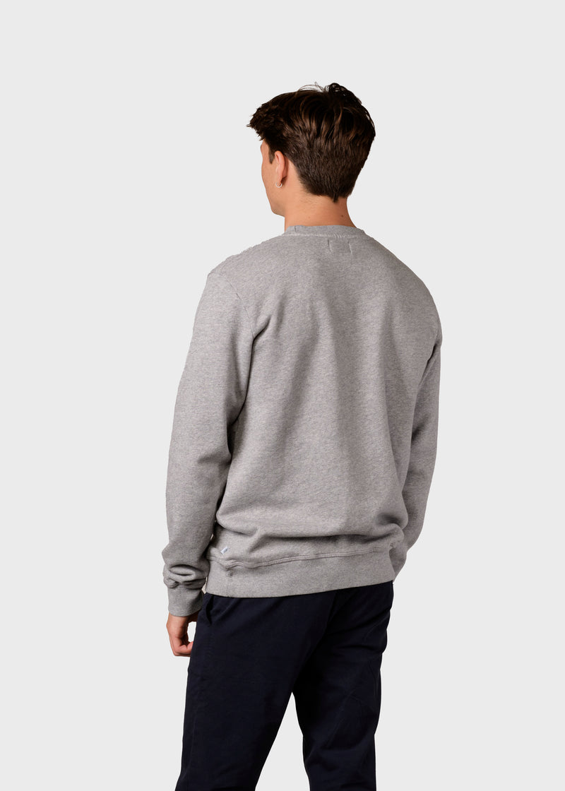 Klitmøller Collective ApS  Mens small logo crew Sweatshirts Grey melange