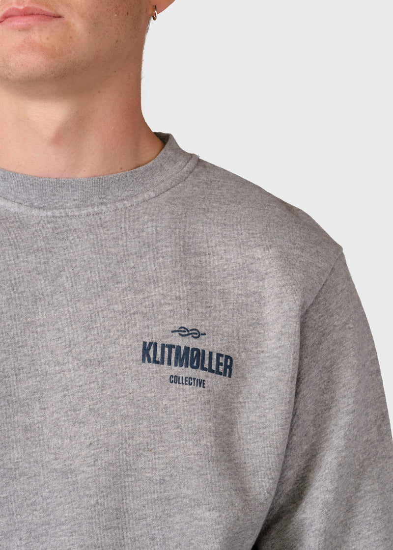 Klitmøller Collective ApS  Mens small logo crew Sweatshirts Grey melange