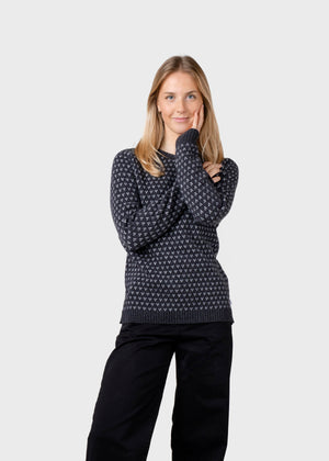 Klitmøller Collective ApS Mika knit Knitted sweaters Anthracite/cream