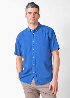 Klitmøller Collective ApS Mikkel lyocell shirt  Shirts Surf blue