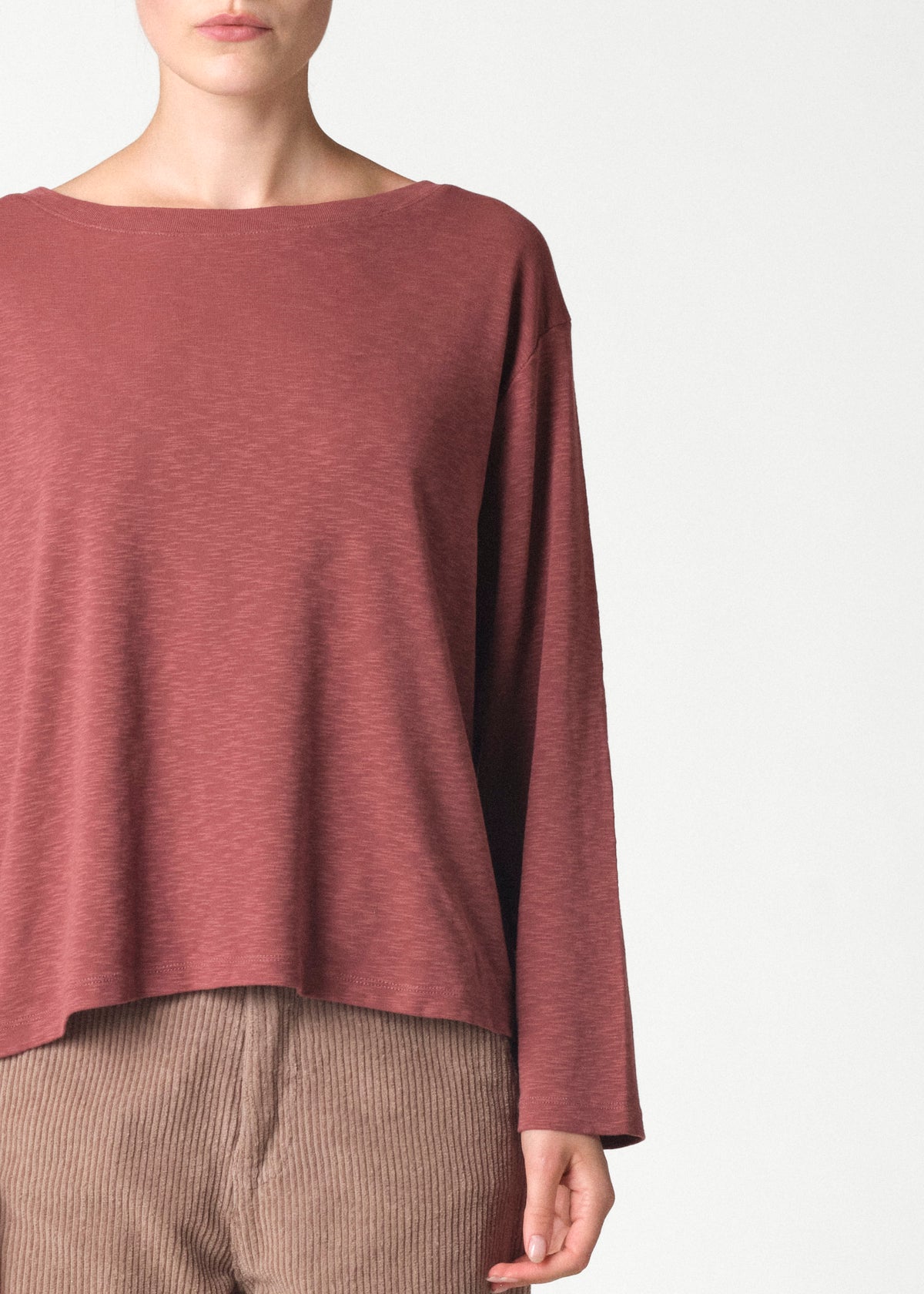 Klitmøller Collective ApS Mila wide neck L/S tee OCS T-Shirts Burgundy