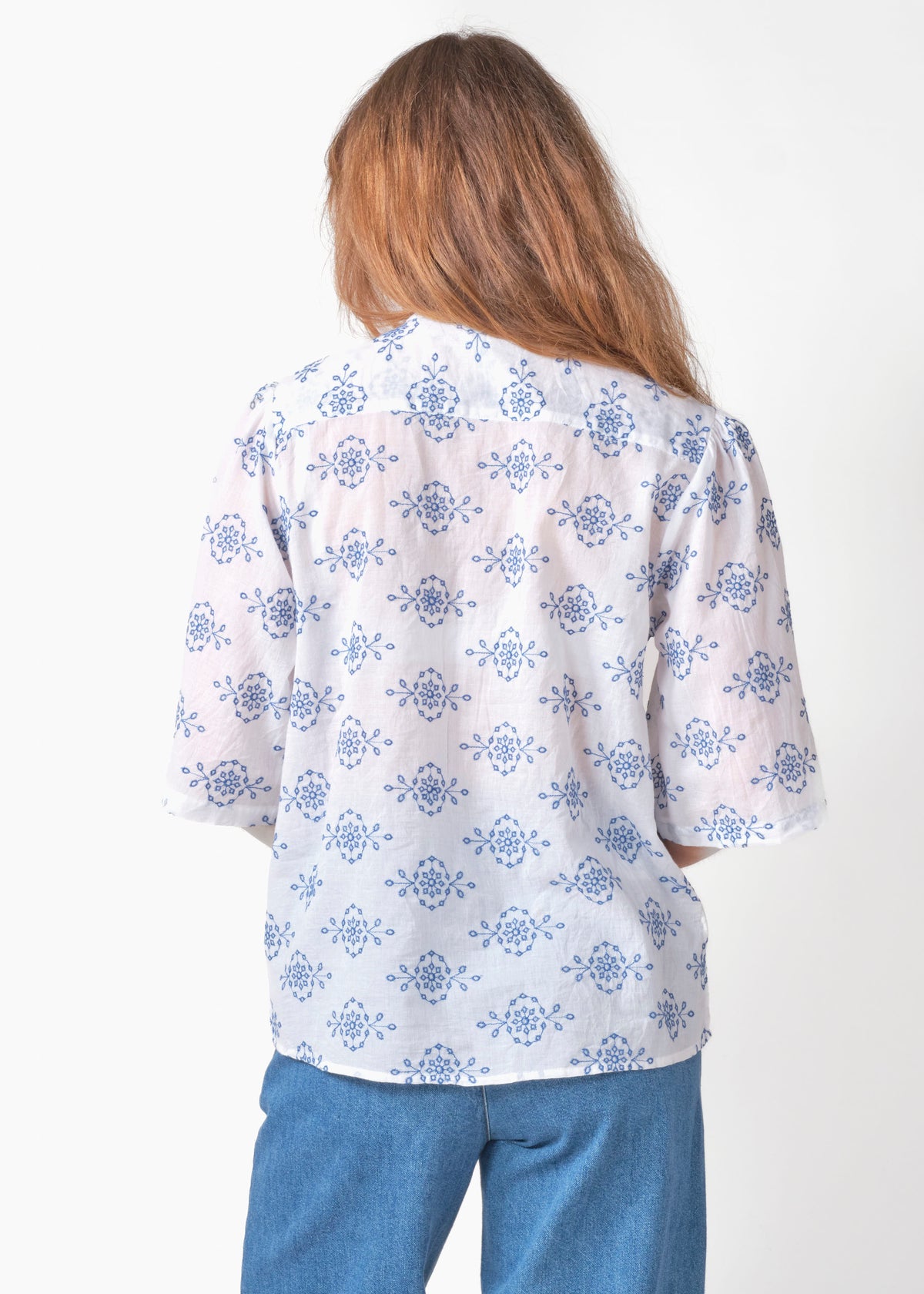 Klitmøller Collective ApS Mimi SS shirt GOTS Shirts White/surf blue