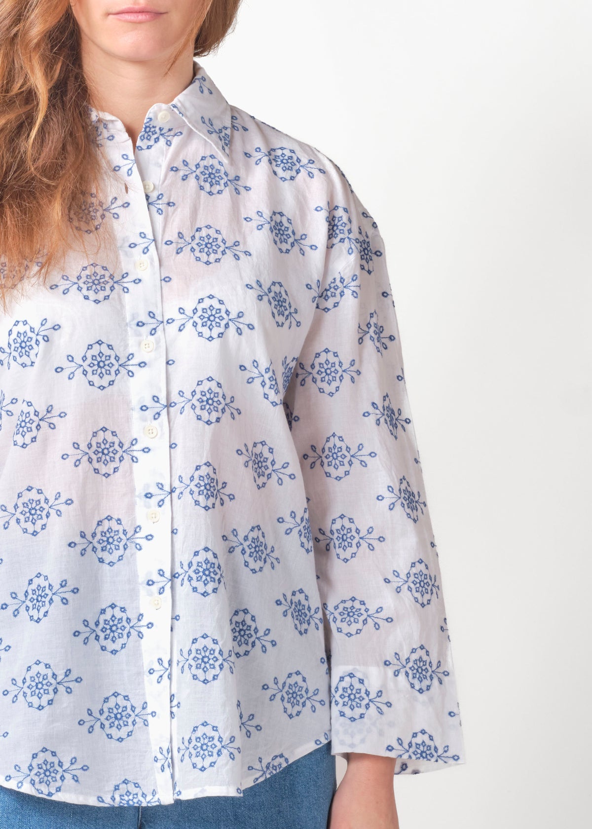 Klitmøller Collective ApS Mimi shirt GOTS Shirts White/surf blue