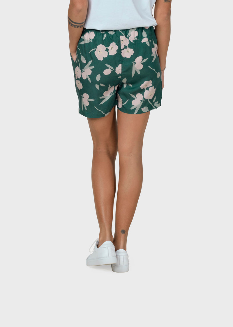 Klitmøller Collective ApS Miriam shorts Walkshorts Moss green bottom/sage/rose flowers