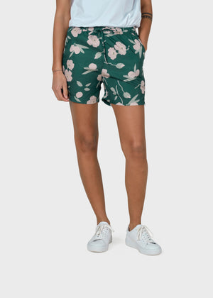 Klitmøller Collective ApS Miriam shorts Walkshorts Moss green bottom/sage/rose flowers