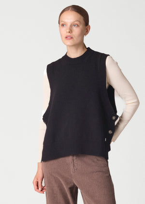 Klitmøller Collective ApS Nala knit vest Knitted sweaters Black