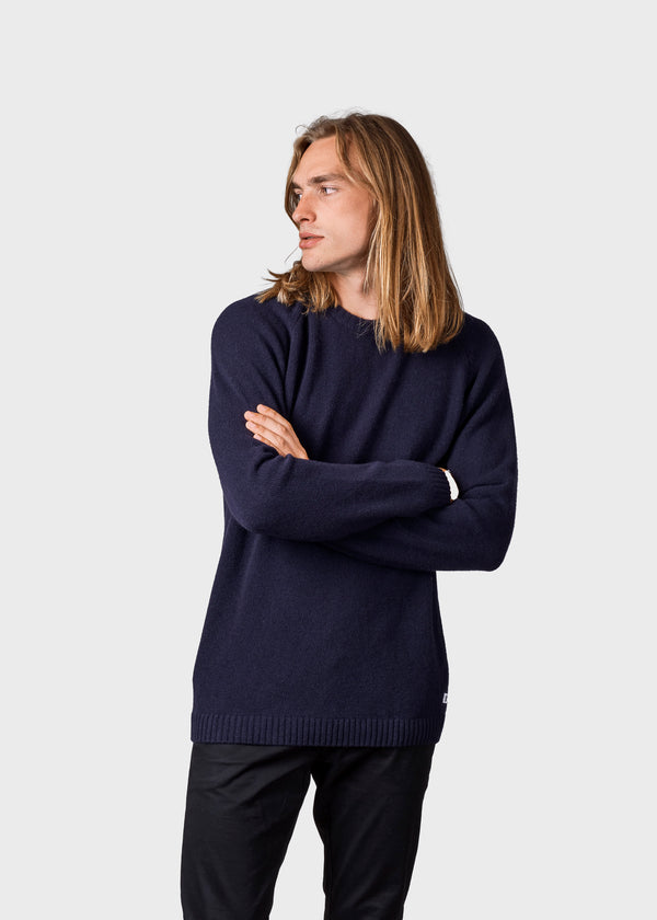 Klitmøller Collective ApS Ole knit Knitted sweaters Navy