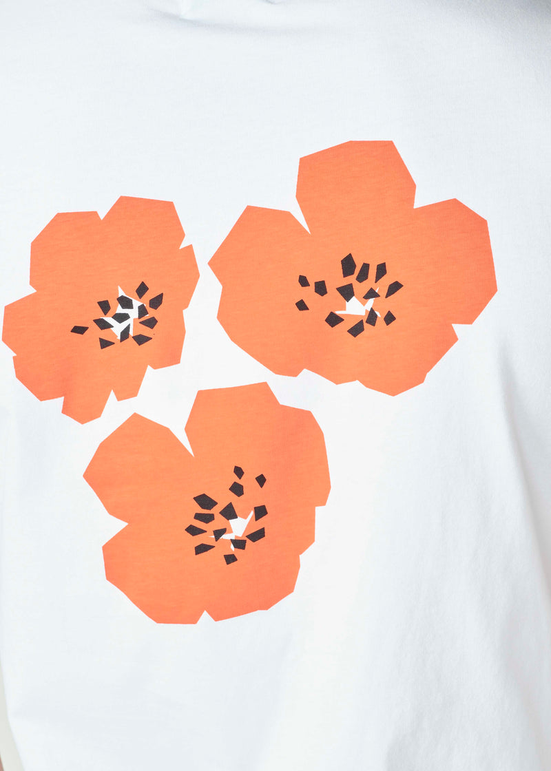 Klitmøller Collective ApS Oskar tee  T-Shirts White/mandarin flowers