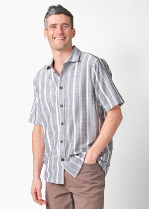 Klitmøller Collective ApS Per S/S shirt Shirts Navy/white