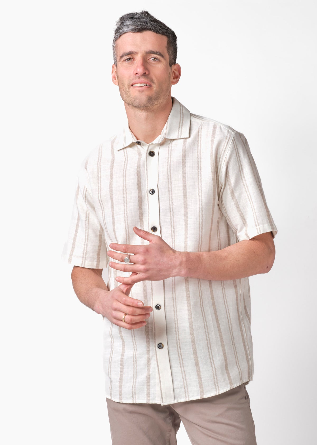 Klitmøller Collective ApS Per S/S shirt Shirts White/sand