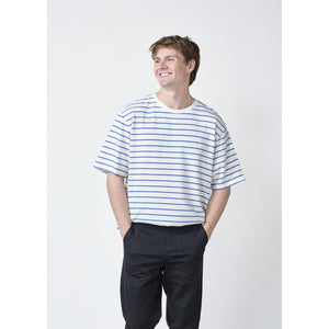 Klitmøller Collective ApS Peter tee T-Shirts Cream/surf blue